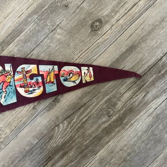 Vintage 1950s Washington Souvenir Pennant Flag - Picture 4 of 5